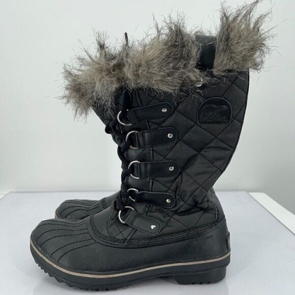Sorel Women's Tofino II Winter Snow Boot 8.5 Black Waterproof Snow Calf Faux Fur - Picture 7 of 15